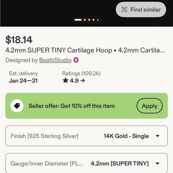 Piercing Hoop - Clicker - Picture 5 of 7